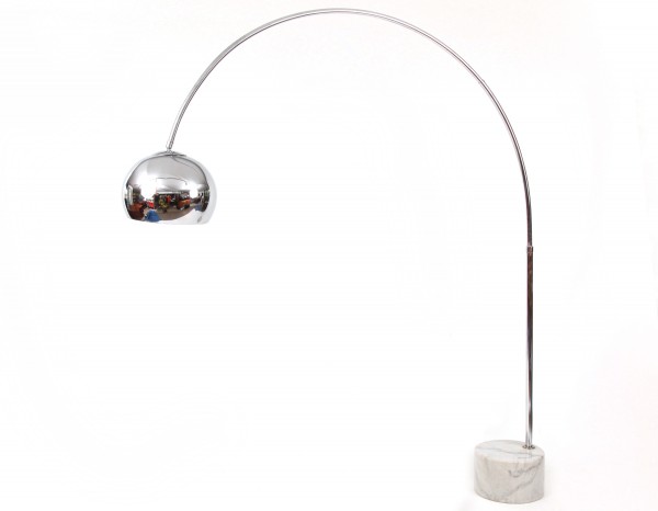 Contemporary  Floor Lamps on Chrome   Carrera Marble Arc Floor Lamp   Red Modern Furniture