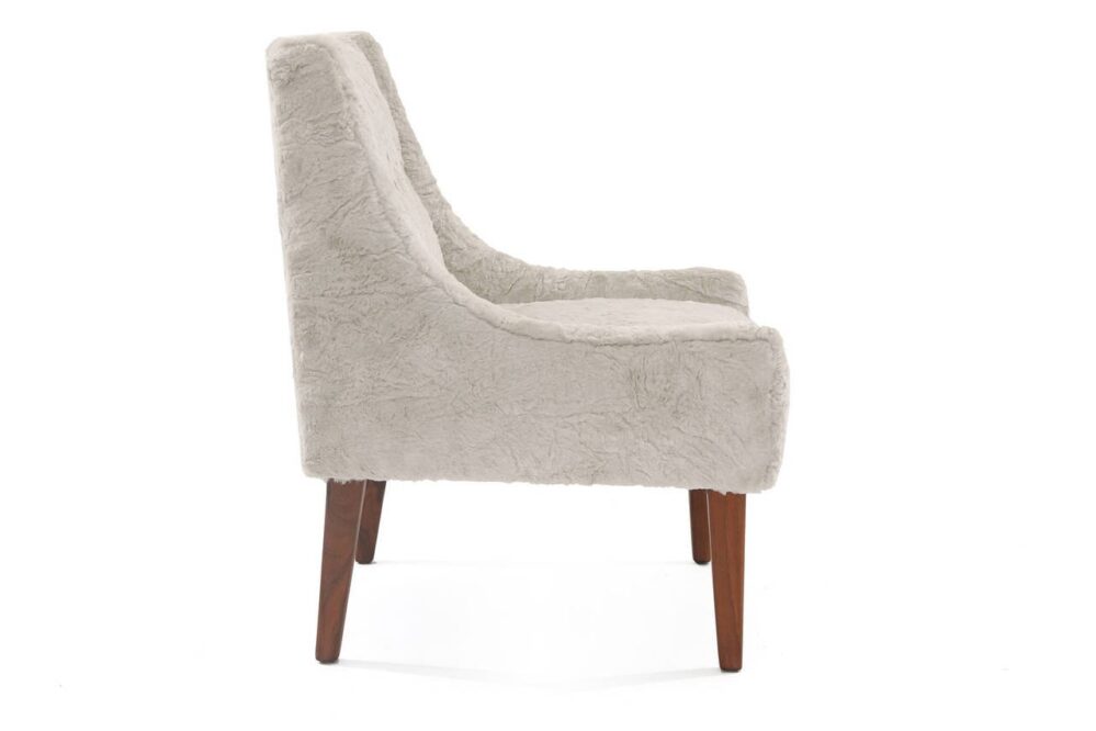 Pair of Faux Fur Brass and Mahogany Occasional Chairs - Image 3