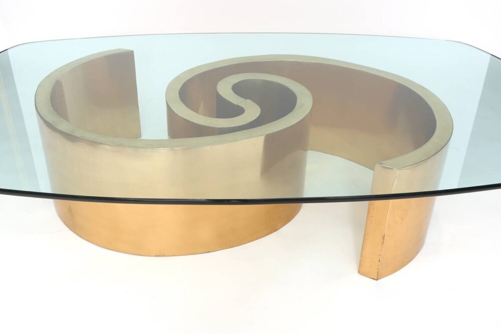 Custom Bronze and Glass Cocktail Table by Virginio Ferrari - Image 3