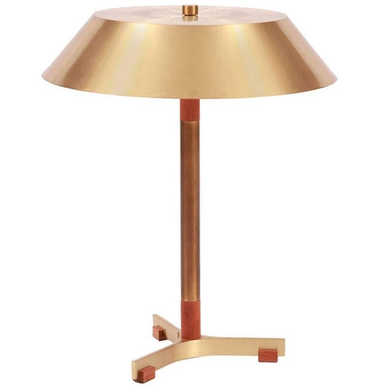 Stadscentrum inhoud De Jo Hammerborg for Fog & Mørup Brass and Teak Table Lamp – Red Modern  Furniture