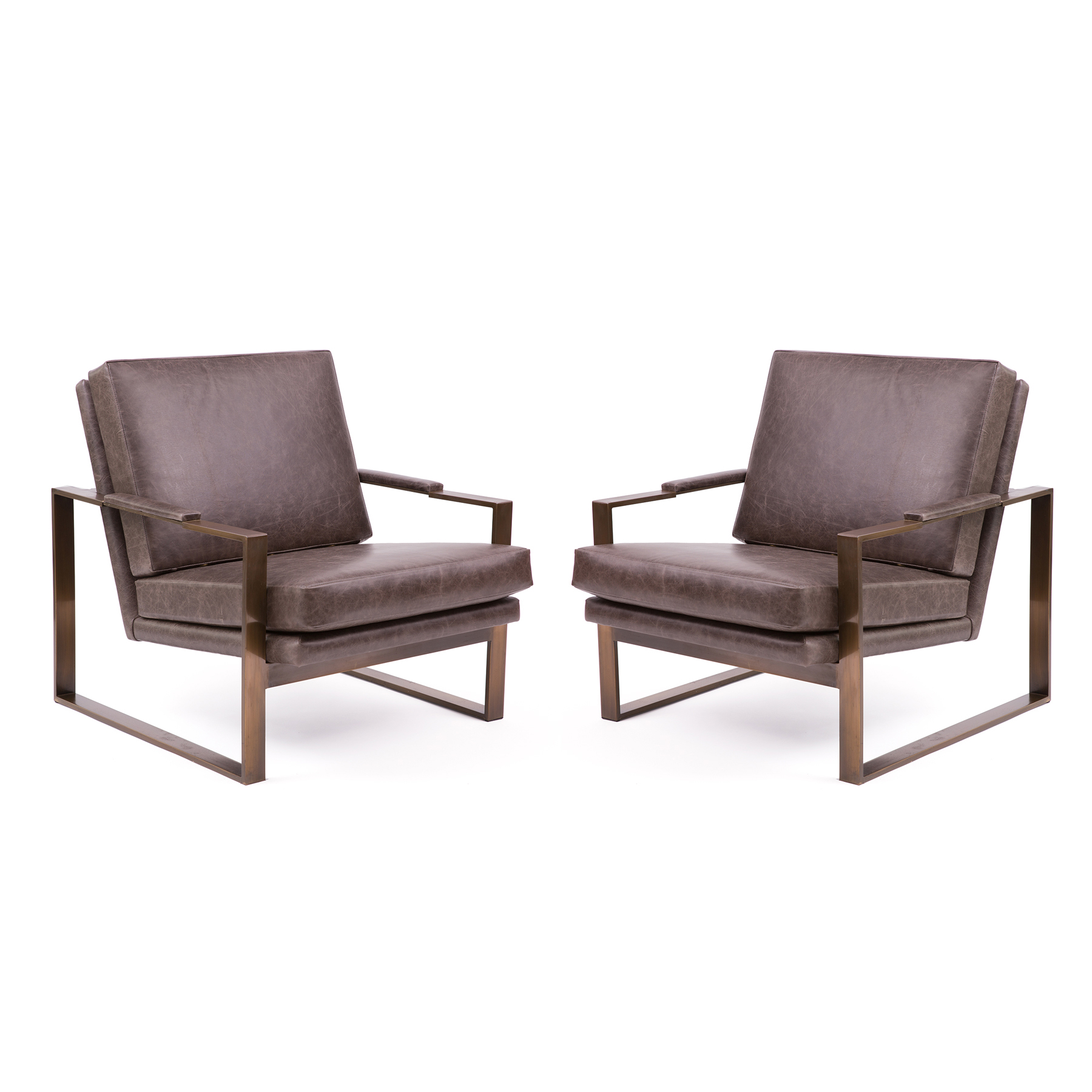 Milo Baughman Leather Scoop Lounge Chair for Thayer Coggin –