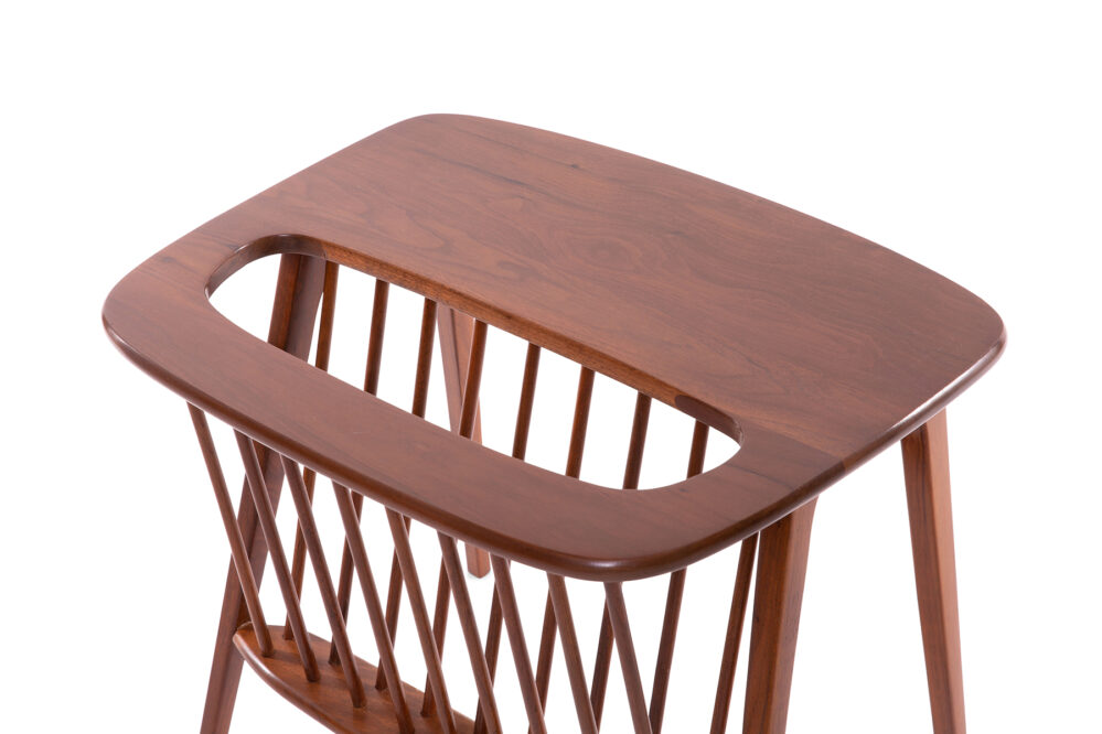 Arthur Umanoff Walnut Side Table with Magazine Rack - Image 7