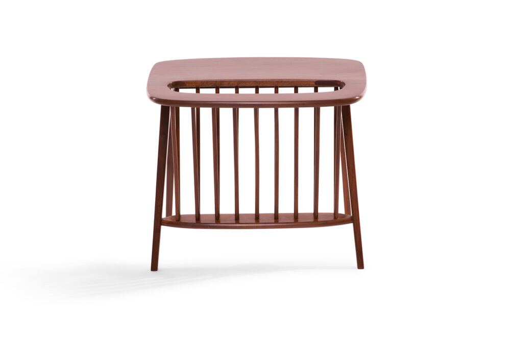 Arthur Umanoff Walnut Side Table with Magazine Rack - Image 5