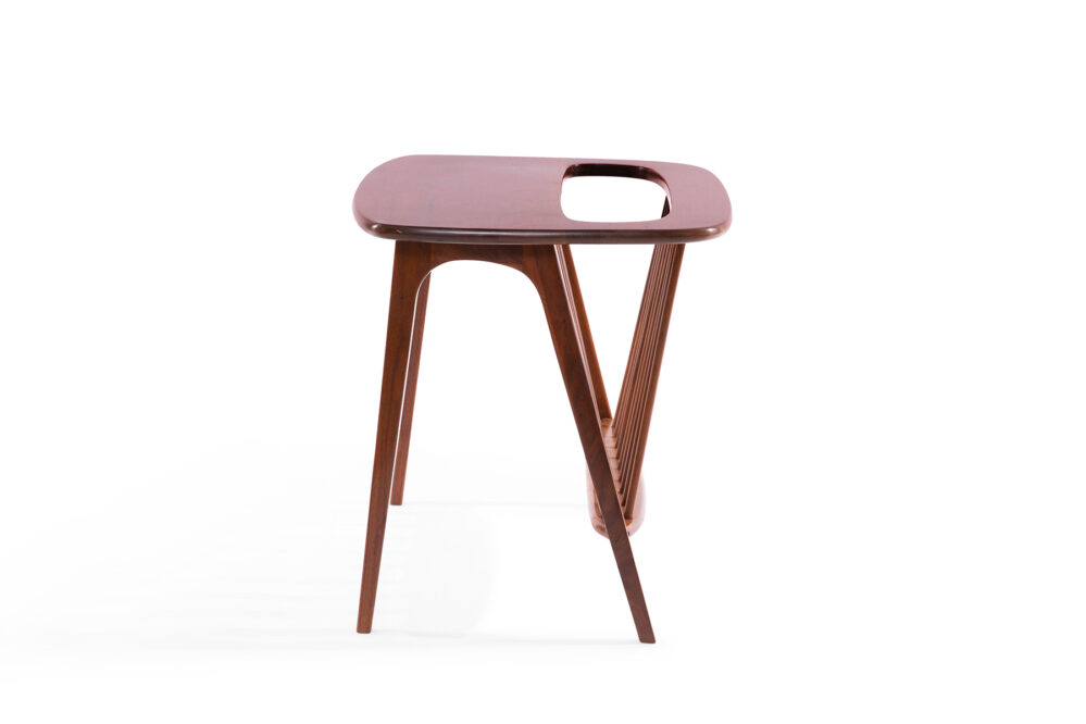 Arthur Umanoff Walnut Side Table with Magazine Rack - Image 3