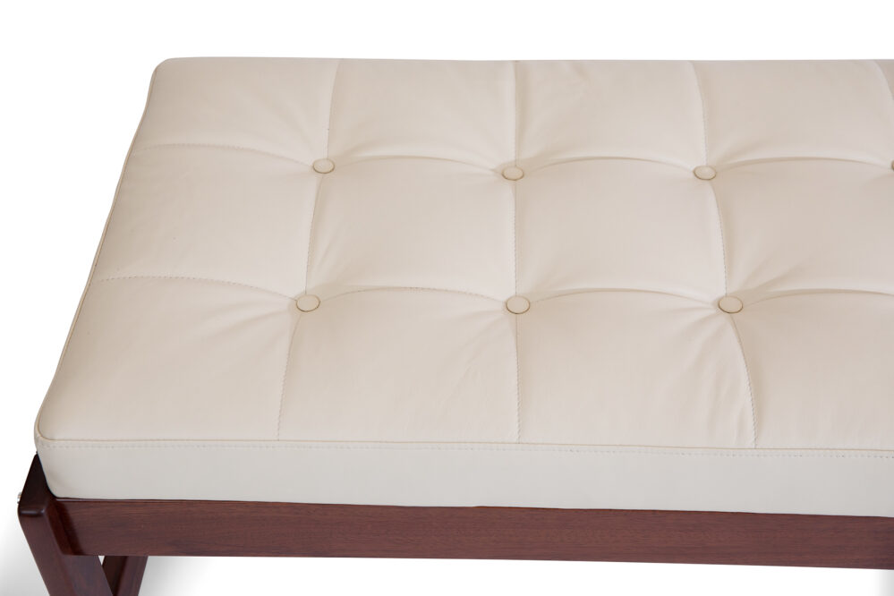 Percival Lafer Leather and Rosewood Bench - Image 2