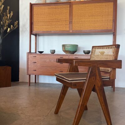 Pierre Jeanneret PJ-SI-28-D Office Cane and Teak Chair